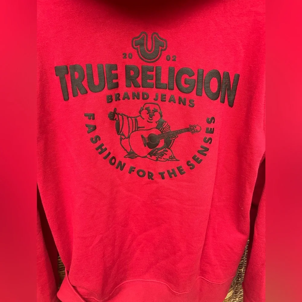 True Religion Red Zip-Up Hoodie,‎ Size: Medium